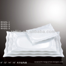 special white rectangular porcelain plate